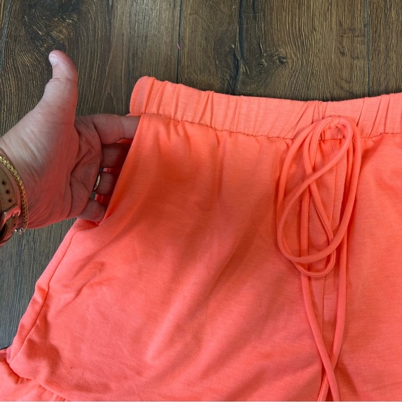 Hemish USA hot coral drawstring shirts SZ LG - Picture 4 of 4